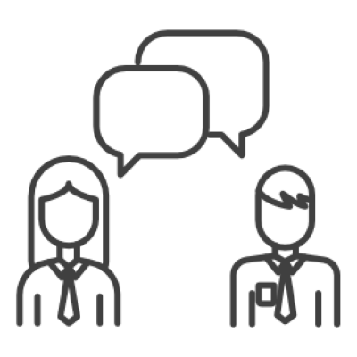 Ikon 2 personer i dialog